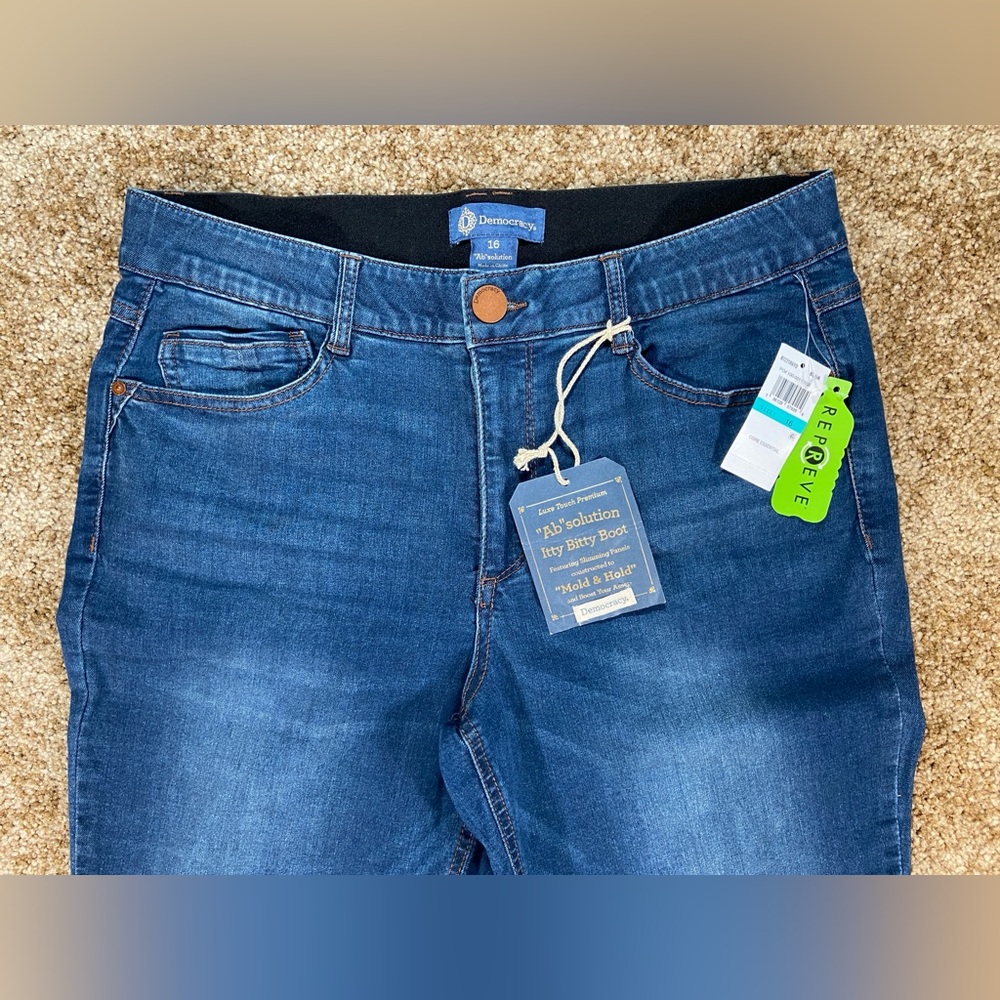 Democracy Absolution Bootcut Jeans 16 Curvy Tummy Control Stretch Blue NWT